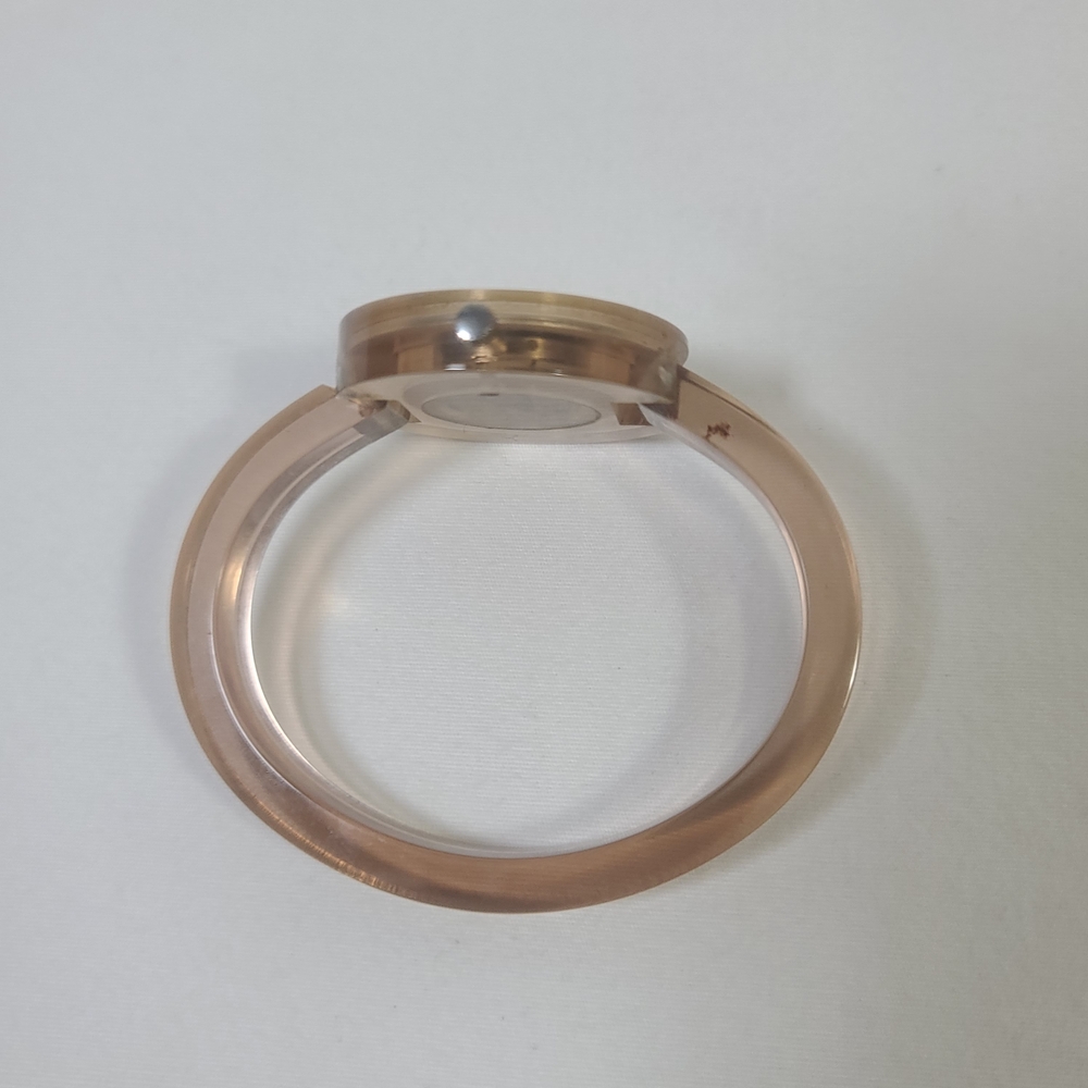 Rare Vintage Gucci Italy Women's Swiss Made Lucite Bangle Manual Wind Up Watch - Picture 5 of 14